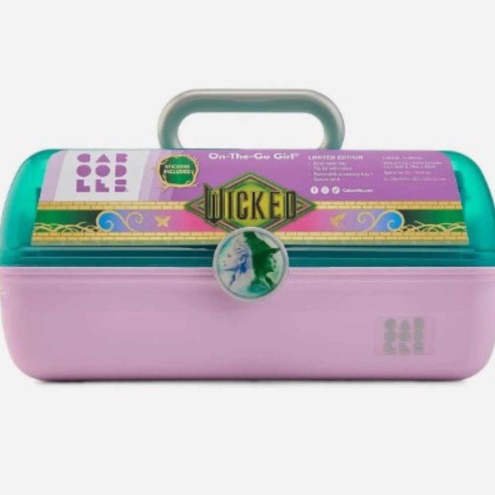 Caboodles On-The-Go Girl Makeup Box, Wicked For Good Limited Edition, w Stickers